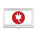 Red Plug Cable Charging Cable Pattern Business Card Holder Case Pocket Box Wallet