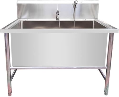 Stainless Steel Dog Grooming Bath Tub - Large Pet Wash Station with Telescopic Faucet (31in) - Perfect for Professional Grooming & Home Use, Durable & Easy to Clean