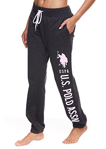 U.S. Polo Assn. Essentials Womens Sweatpants with Pockets, Comfy and Breathable French Terry Joggers for Women