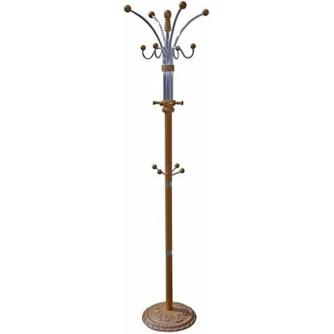 ORE International 6ft Wood & Chrome Coat Rack Cover