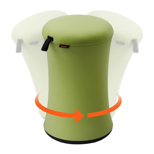 Image of VEVOR Wobble Chair, Height-Adjustable (19.3-25 inch) Wobble Chair with Fabric Cover, Flexible Seating Wobble Stool Made of Iron & Sponge, Ideal for School, Office & Home, 20 Tilt Angle, Age 12-18, Green