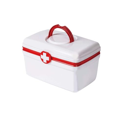 Scatola portaoggetti per medicinali scatola per attrezzi di emergenza familiare a doppio strato di grande capacità con maniglia per la casa plastica