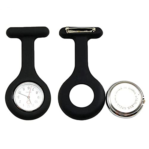 Relógio Lapela Silicone Enfermagem Médico E Garrote Preto
