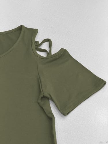 Image of Jar of Love Women's Summer Tops Short Sleeve Cold Shoulder Tops T-Shirts for Women Spring Summer Tops Loose Fit Tunic 2026