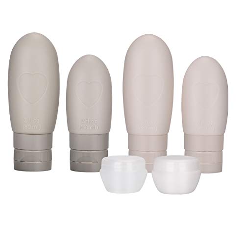 Preisvergleich Produktbild Sepper Silikon Reiseflaschen Set, FDA-zugelassene nachfüllbare Behälter, auslaufsichere Reiseschlauch-Sets Körperpflegemittelbehälter für Shampoo-Lotion Seife