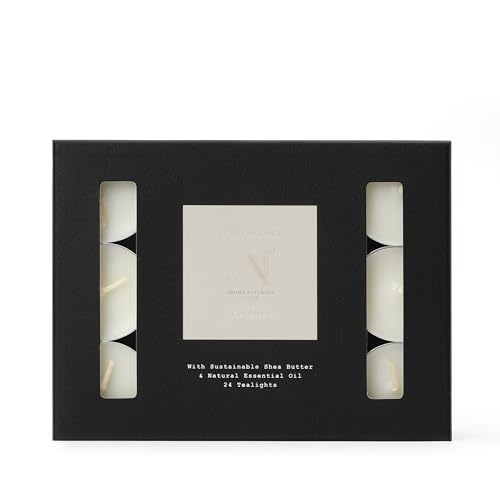 Confezione da 24 lumini profumati in cera di karitè, fragranze rinfrescanti e lenitive, accessorio decorativo per la casa, profumo di cocco