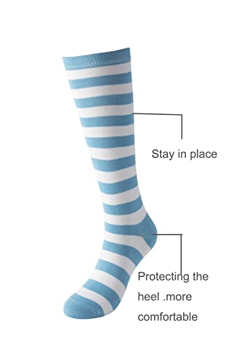 Cerebro Knee High Socks for Kids Stripes Girls Cotton Calf Athletic Tube Socks,SOCKS3
