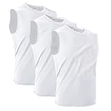 TAATEX ärmelloses Herren-Shirt Tank Top funktionales Unterhemd - Sportliches Laufshirt | Bequemes Tank Top - Fitnessstudio Hemd Muskeln Kleidung Trainingshemd 3er-Pack