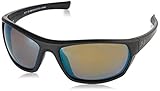 Under Armour Powerbrake Wrap Sunglasses, Black/Tuned Shoreline Polarized Lens, 61 mm, Medium/Large (8650105-010137)