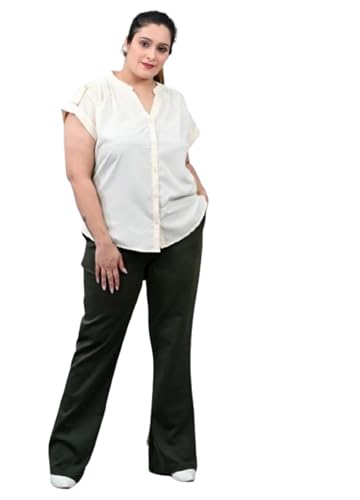 Image of Fashion Plus PlointTrandy Textured Trousers for Women | Women Loose Fit Trousers | Women's High-Waisted Pant | Women Trousers Pants | Korean