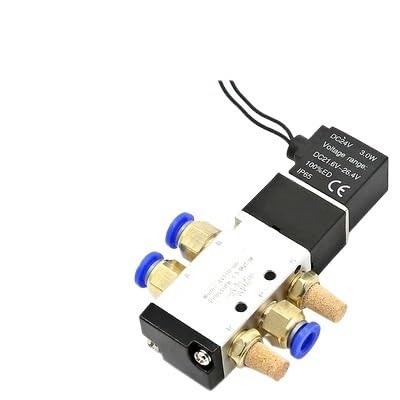 4V110-06 1/8 zawór elektromagnetyczny PNEUMAT VALV 5-portowy 2-pozycyjny gazowy pneumatyczny zawór elektromagnetyczny DC12 V 24 V 110 V 220 V (Wire 4V110-06, DC 12 V)