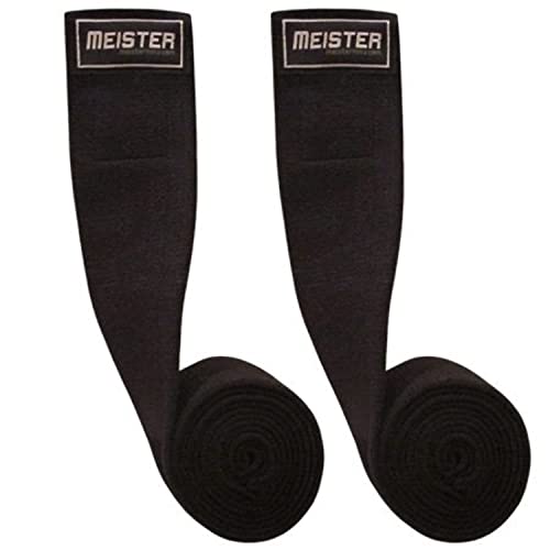 Meister Power Lifting Knee Wraps Squats Support - Black #TOP2