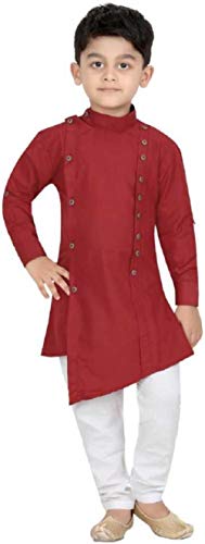 Image of Oner Boys Ethnic wear Kurta Pajama Dress Set (N-101) (Red, 2-3 Years)