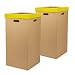 Only Boxes, Confezione di 2 cartacarte in cartone, cestino con coperchio, colore giallo, Dimensioni 34,2 x 34,2 x 68 cm