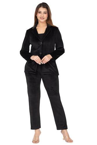Image of TWENTY ME Winter Wear Full Sleeve Solid Valvet Women's Co-ord Set (6713)