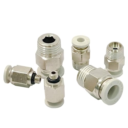 Raccord pneumatique PC filetage mâle BSPT 1/4 pour tube pneumatique 8mm
