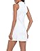 HDE Women's Tennis Dress Sleeveless Athletic Zip Up Golf Dresses with Separate Shorts White - XL