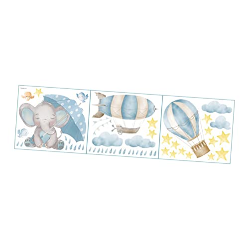 Kisangel 1 Hoja Pegatinas de Pared Infantiles Aerostático Decoración Habitaciones de Autoadhesivas y Reutilizables Guarderías y Infantiles