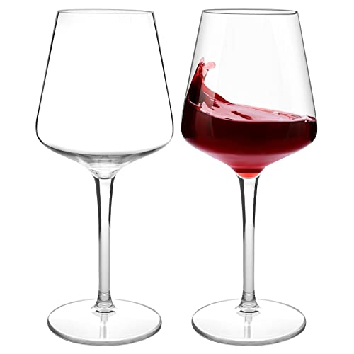 MICHLEY Unzerbrechlich Tritan-Kunststoff Weingläser, Rotweingläser, bruchsicher Weinbecher Set, BPA-frei 445 ml plastik Tasse, 2er Set Cover