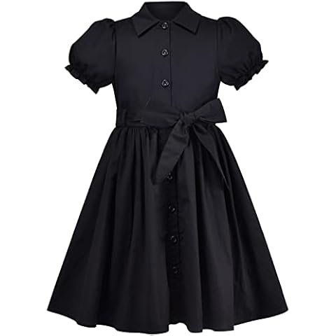 Sunny Fashion Girls Black Bow Tie Dress Cover
