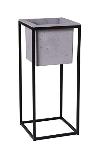 Preisvergleich Produktbild Vivanno Pflanzkübel Blumenkübel mit Gestell Lucano Grau Schwarz, 70x30x30 cm