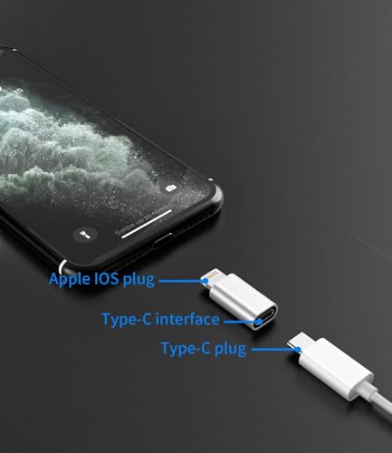 Image of C & E- Type C Female to Lightning Male Multi Colour Adapter for iPhone Connector Extender Convertor [10 Pack] Compatible with iPhone 14 /13 /12 /11 /Mini /Pro /ProMax, SE /XS /XR /X /8 /7 /6 /Plus, iPad & Airp0ds