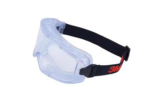 3M SecureFit GoggleGear Vollsicht-Schutzbrille der Serie 3000, TPV-Schutzummantelung, transparente Scotchgard Anti-Fog-Scheibe, Textiles Premium-Kopfband, GG3301-SGAF EU
