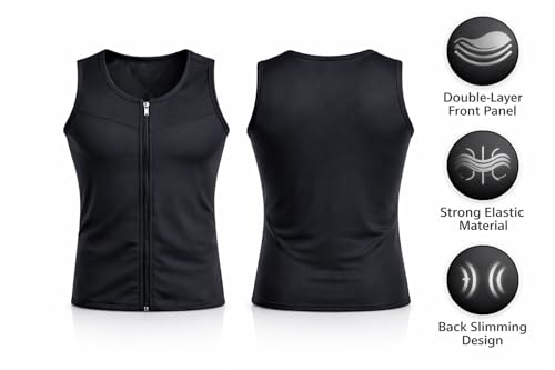 Image of Men's Compression Vest | Zipper & Hook Chest Shapewear | Premium Nylon-Spandex Apparel Fabric