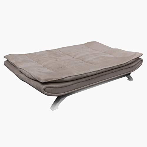 Image of Home Centre 3 Seater Polyester Faith Fabric Sofa Cum Bed (Beige)