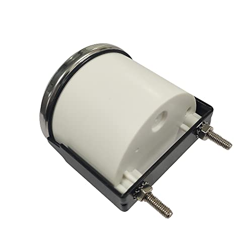 ELING 52MM Fuel Level Gauge Meter 0-5V Signal with Red Backlight 9-32V for Cars Trucks (White+Stainless Steel)