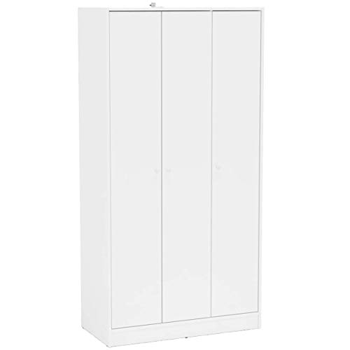 Unknown1 White Wooden 3-Door Wardrobe Modern Contemporary Wood Matte IP12-6.1