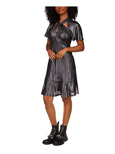 Michael Michael Kors Women's Flutter Sleeve Twist Keyhole Neck Dress...