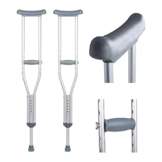 Par Muleta Axilar Ajustável Alumínio Tam M 130kg Supermedy