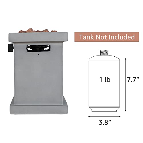 Portable Tabletop Fireplace Propane Gas Fire Pit, Concrete Outdoor Smokeless Fire Bowl, 10 Inch, 10,000 Btu With Csa Certification For Camping, Patio, Outdoor Heating And Bonfire (Square-Light Gray) #TOP5