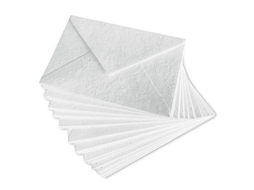 Wanderings ハンドメイドフラワーシードエンベロープ - 4.25x6.25 / 11x16 cm 25枚セット - 植え付け可能なシードペーパー封筒 ワイルドフラワーシードが埋め込まれています 招待状 メモリアルカード