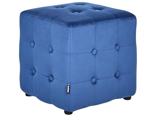 Beliani Puf Cubo reposapiés capitoné Dormitorio