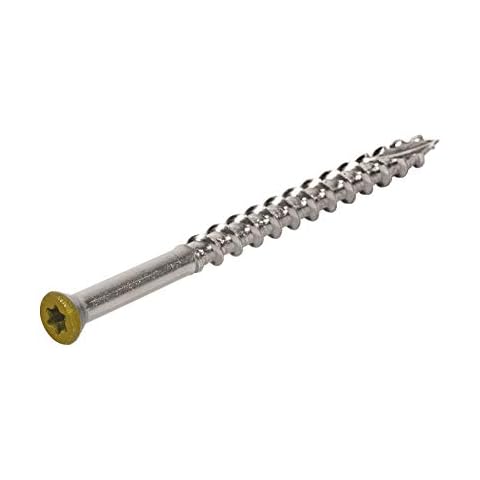 DeckWise #8x2-1/2" Stainless Steel Trim-Head Deck Screws, Cedar, T15 Head, Covers 50 Sq. Ft. of Decking (100 Pack) Cover