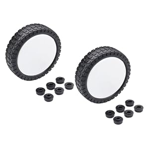 SECURA 2x Rasenmäherrad Rad Universal kompatibel mit Rasenmäher Mäher 180mm Durchmesser