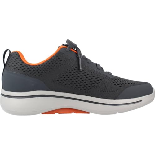 Skechers Herren Go Walk Arch Fit Idyllic Trainers, Charcoal Textile/Synthetic/Orange Trim, 42.5 EU – Ansicht 4