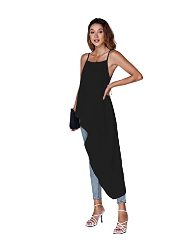 Umenlele Women's Square Neck Spaghetti Strap Sleeveless High Low Loose Fit Cami Top4