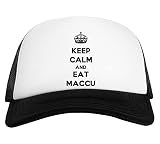 Materiale leggero Keep Calm And Eat Maccu Berretto da Baseball Unisex Nero Bianco Baseball cap White Black