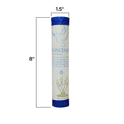 Tibetan Incense Sticks | Hand Rolled Scented Stick Made From Himalayan Pure Herbal Remedies. Aromatherapy Incense Sticks For Best Wishes, Yoga, Zen Meditation - Small Pack. (Peace Of Mind) #TOP1