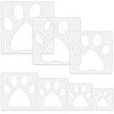 Teling 14 Pieces Large Stencil for Painting on Wood Plastic 5 Point Template Paint Stencils for Fabric Walls Arts Paper Home Decoration(Paw)
