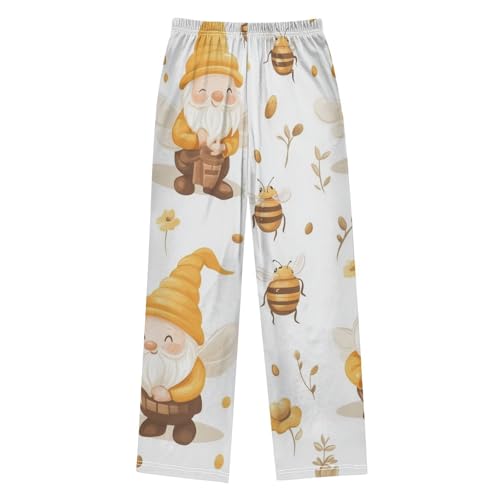 Bee and Gnome Boys Long Pants Soft Trousers Elastic Waist Kids Lounge Bottoms with Pockets S-XL2