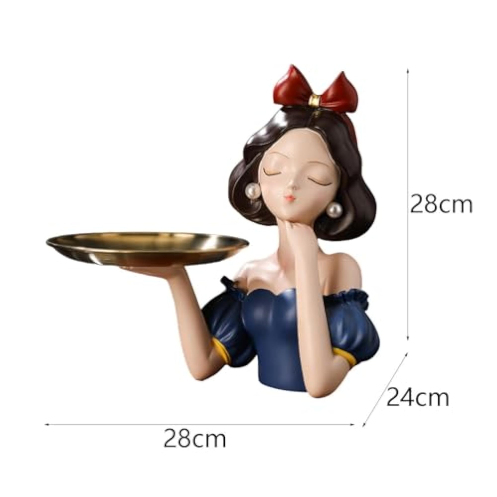 Princess Kabuki Statue Key Holder Tray