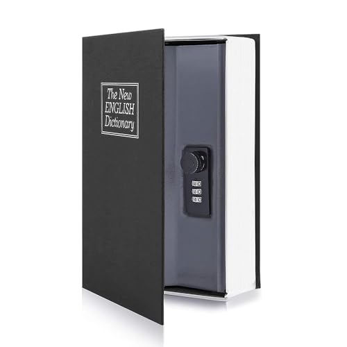 Cassaforte a libro con serratura a combinazione, salvadanaio Luhuanx Diversion, libro portatile, cassetta di sicurezza per casa e ufficio, scatola segreta nascosta per chiavi, soldi, contanti