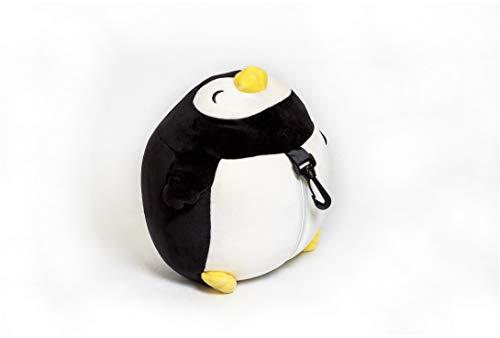 Moaly Zip and Flip U Shaped Head Support Neck Comfort Penguin Travel Pillow (Black)