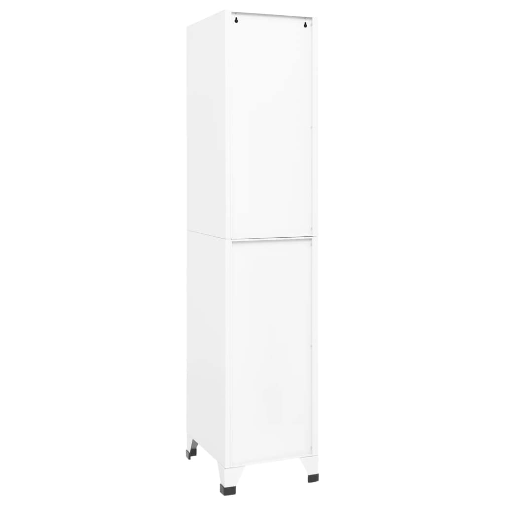 vidaXL Schließfachschrank Spind Schrank Umkleideschrank Metallschrank Fächerschrank Aktenschrank Büroschrank Lagerschrank Weiß 38x45x180cm Stahl