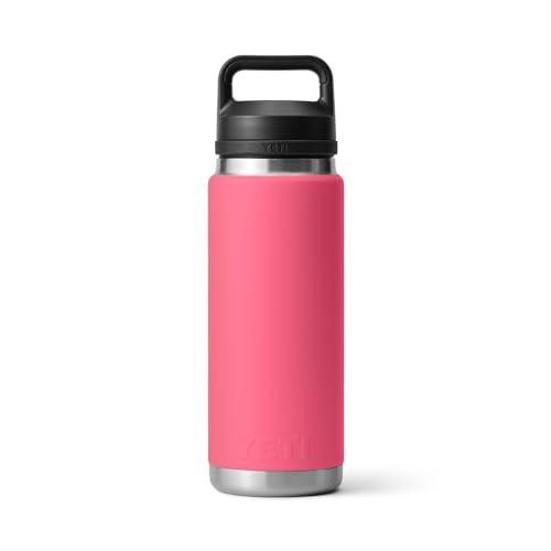 Image of YETI Rambler 26 oz Bottle, Leakproof, Vacuum Insulated, Stainless Steel with Chug Cap, Tropical Pink