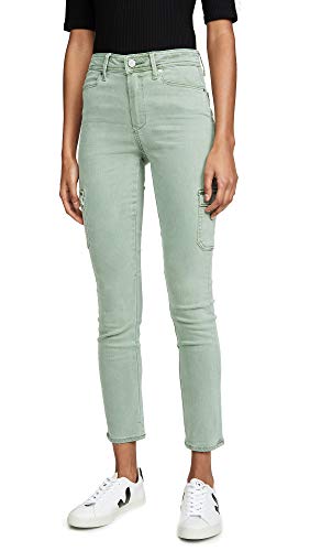 PAIGE Women's Hoxton Cargo Skinny Jeans, Vintage Dark Mint, Green, 26